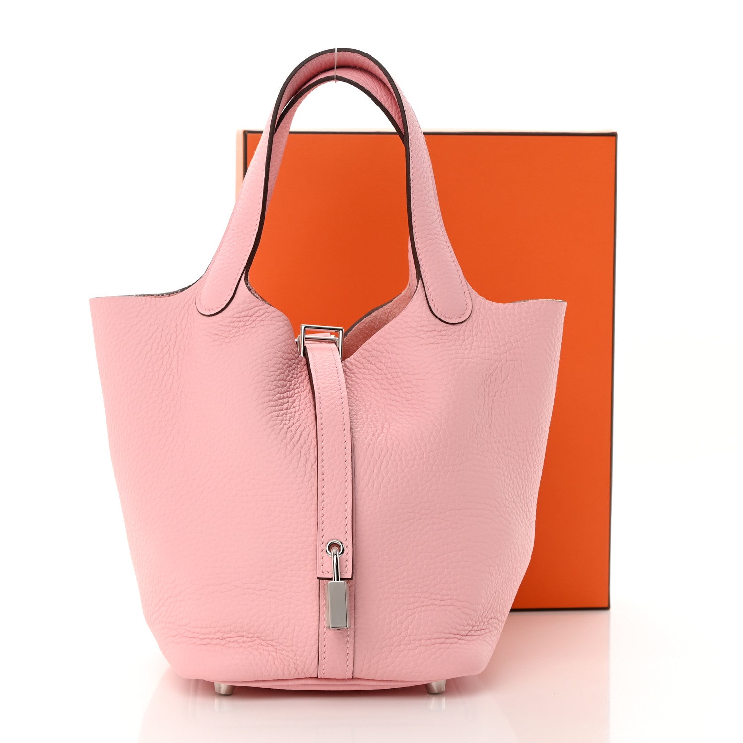 Hermes Taurillon Clemence Picotin Lock 18 PM Rose Sakura 14 of 14