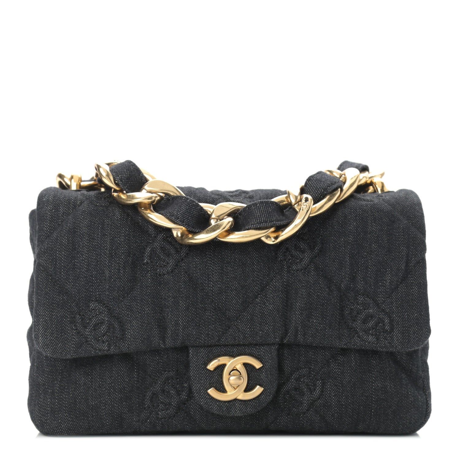 Chanel Denim Quilted Medium Funky Town Flap Black 1 of 10