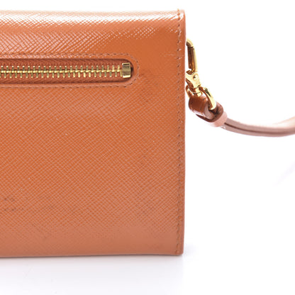 Prada Saffiano Metal Wristlet Wallet Orange 12 of 12