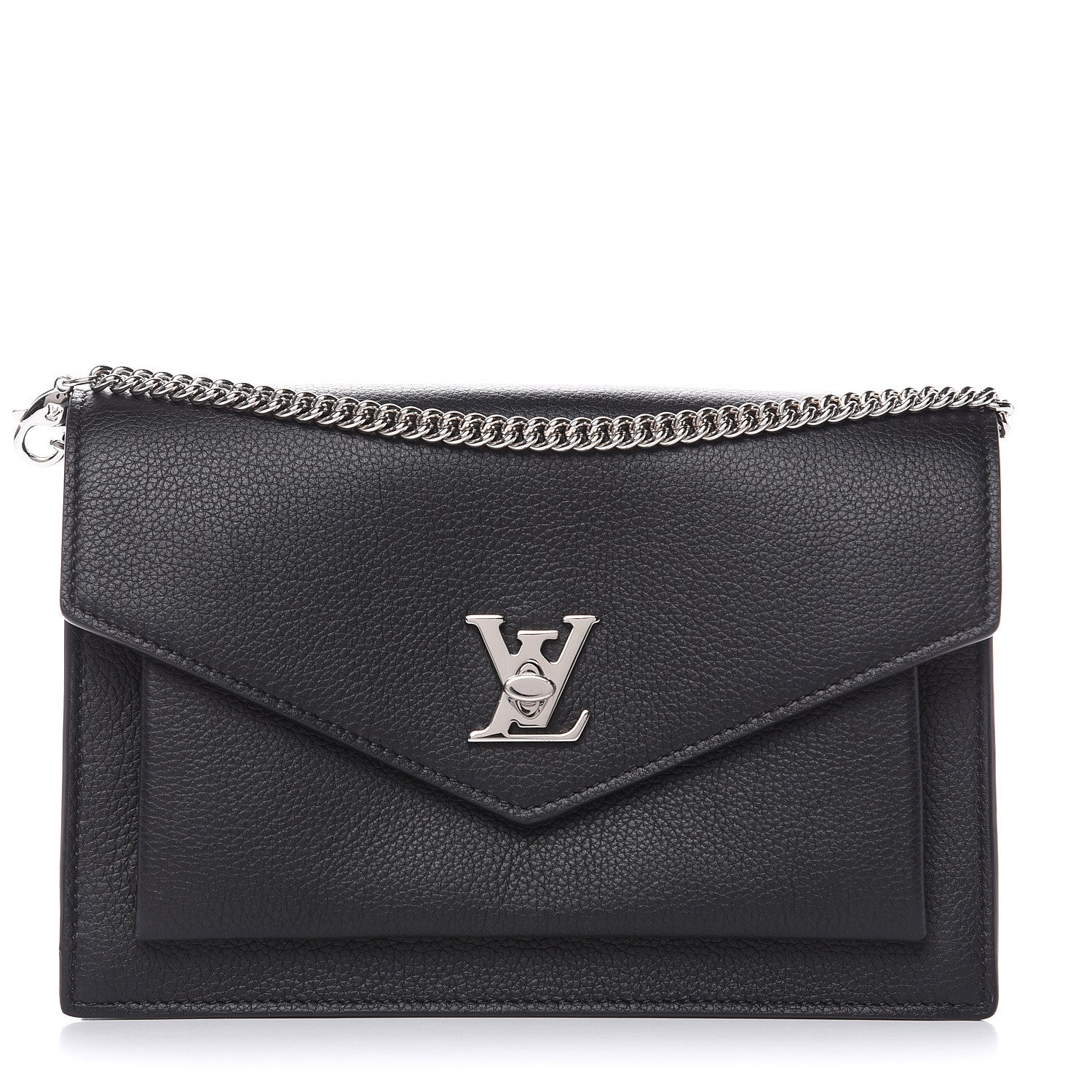 Louis Vuitton Soft Calfskin My Lockme Chain Pochette Black 1 of 9
