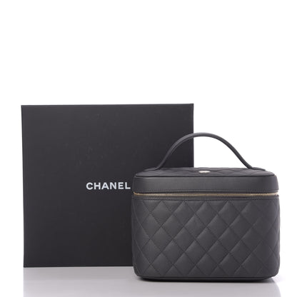 Chanel Lambskin Quilted Large Vanity Pouch Grey 10 of 10