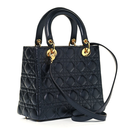 Christian Dior Lambskin Cannage Medium Lady Dior Black 3 of 10