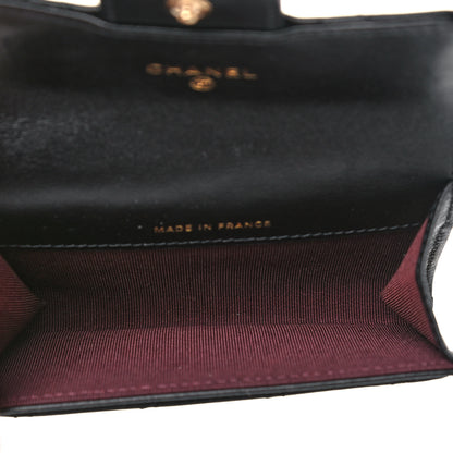 Chanel Lambskin Quilted Flap Card Holder Wallet Black 5 of 9