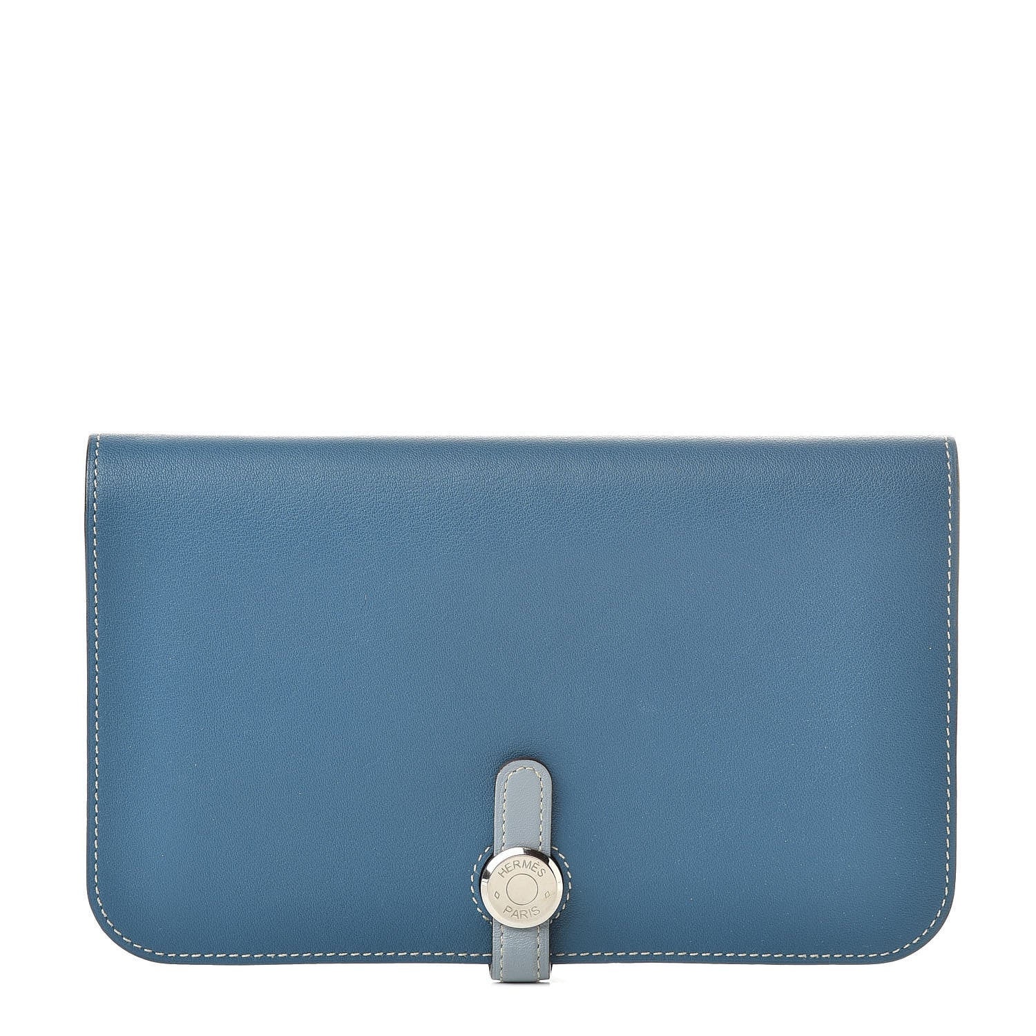 Hermes Swift Dogon Combined Wallet Bleu De Galice and Bleu Lin 1 of 14
