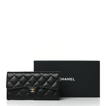 Chanel Caviar Quilted Long Flap Wallet Black 8 of 8
