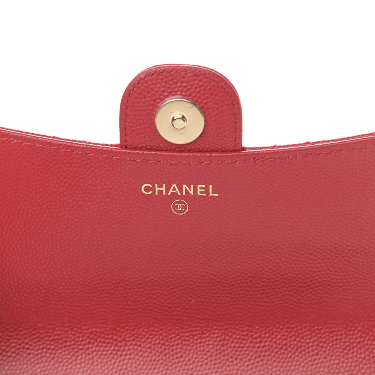 Caviar Quilted Flap Phone Holder With Chain Red