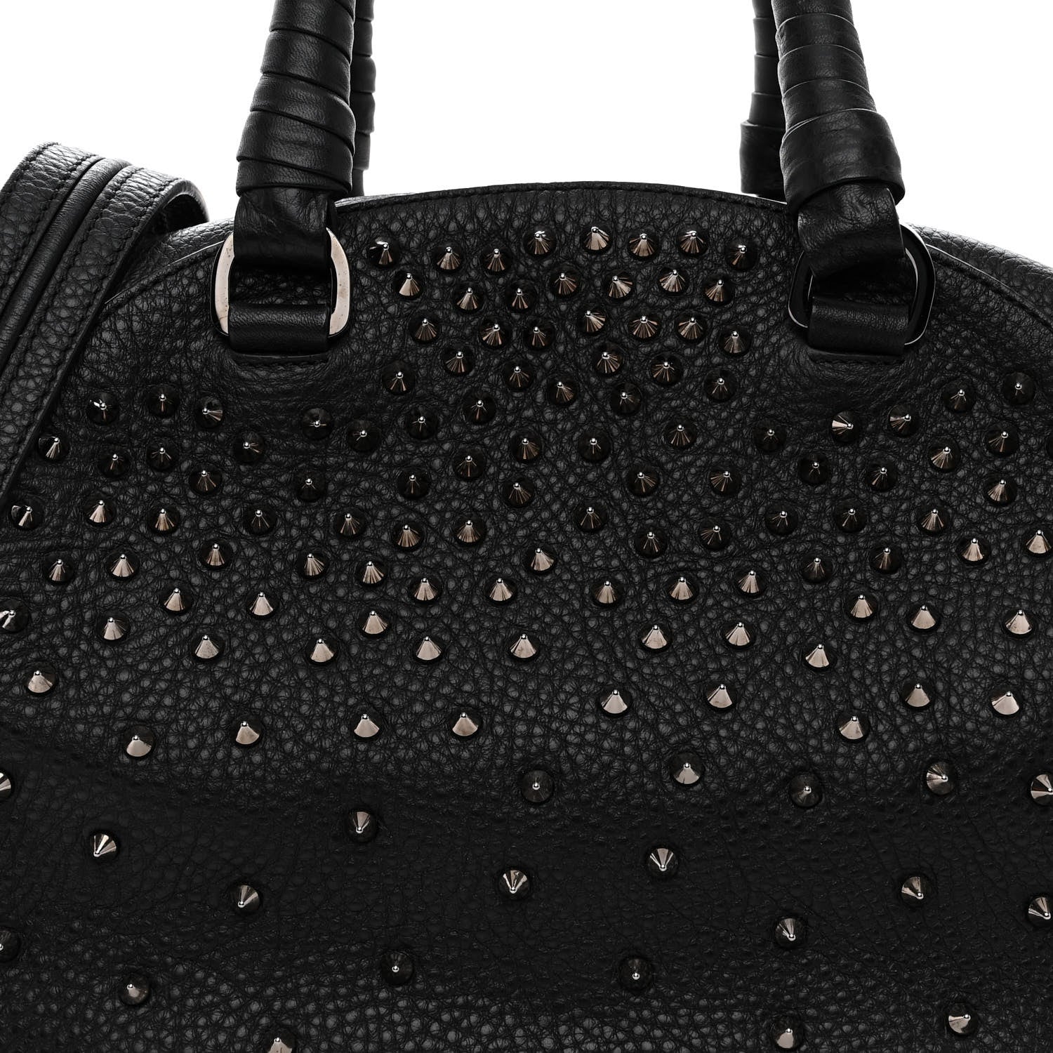 Christian Louboutin Grained Calfskin Studded Panettone Degrade Dome Bag Black 7 of 9