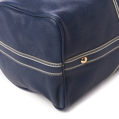 Louis Vuitton Tobago Leather Keepall 50 Blue 5 of 7