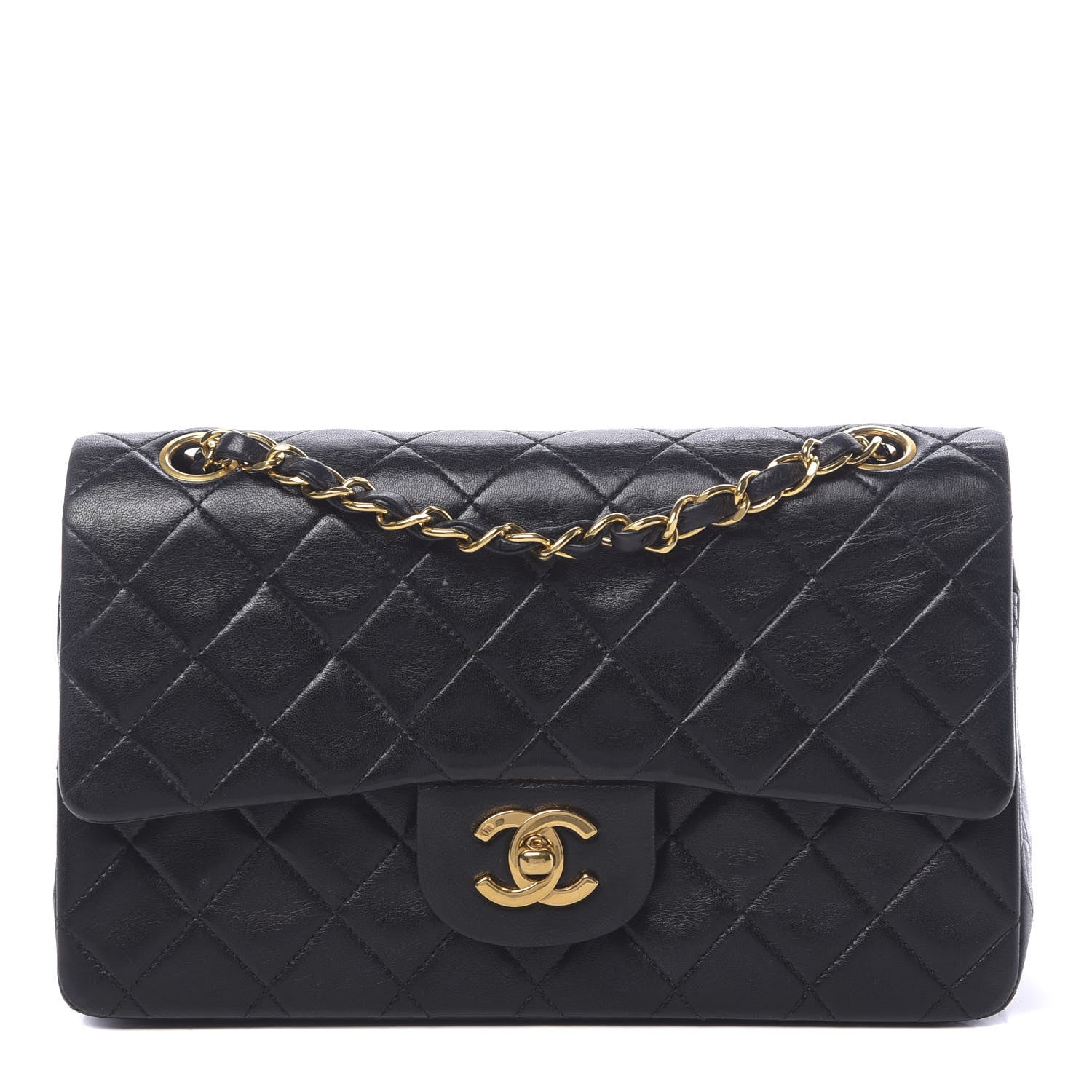 Chanel Lambskin Quilted Small Double Flap Black 1 of 13