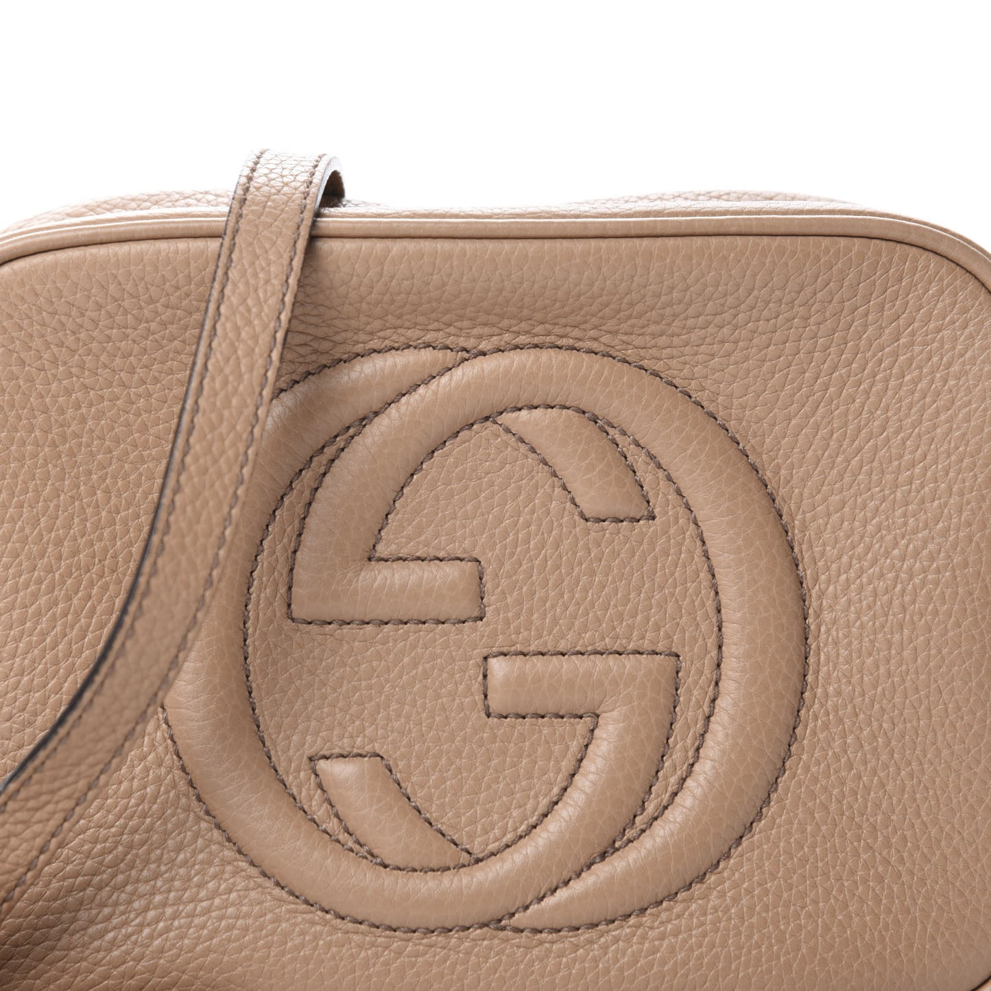 Pebbled Calfskin Small Soho Disco Bag Rose Beige