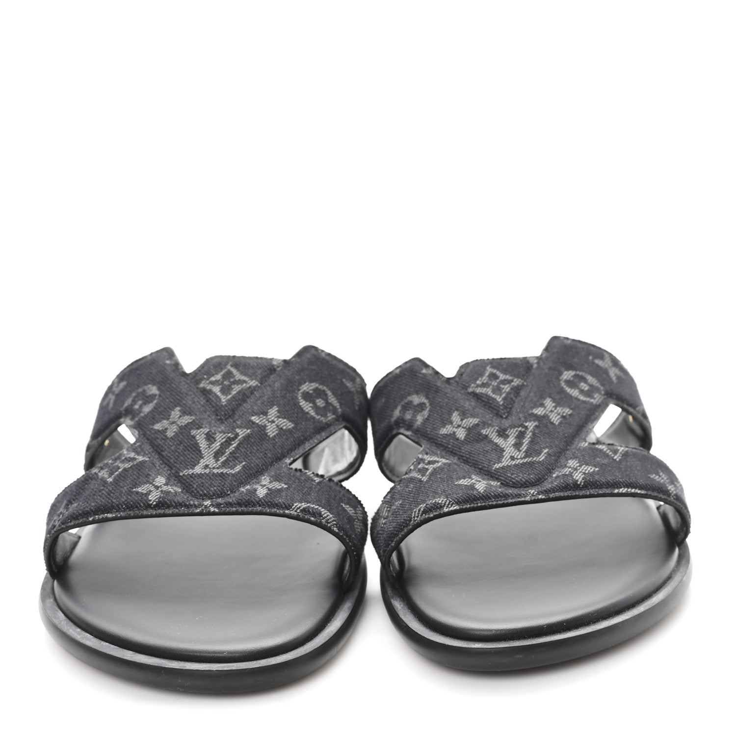 Louis Vuitton Monogram Denim Mens LV Oasis Mules 8.5 Black 3 of 9