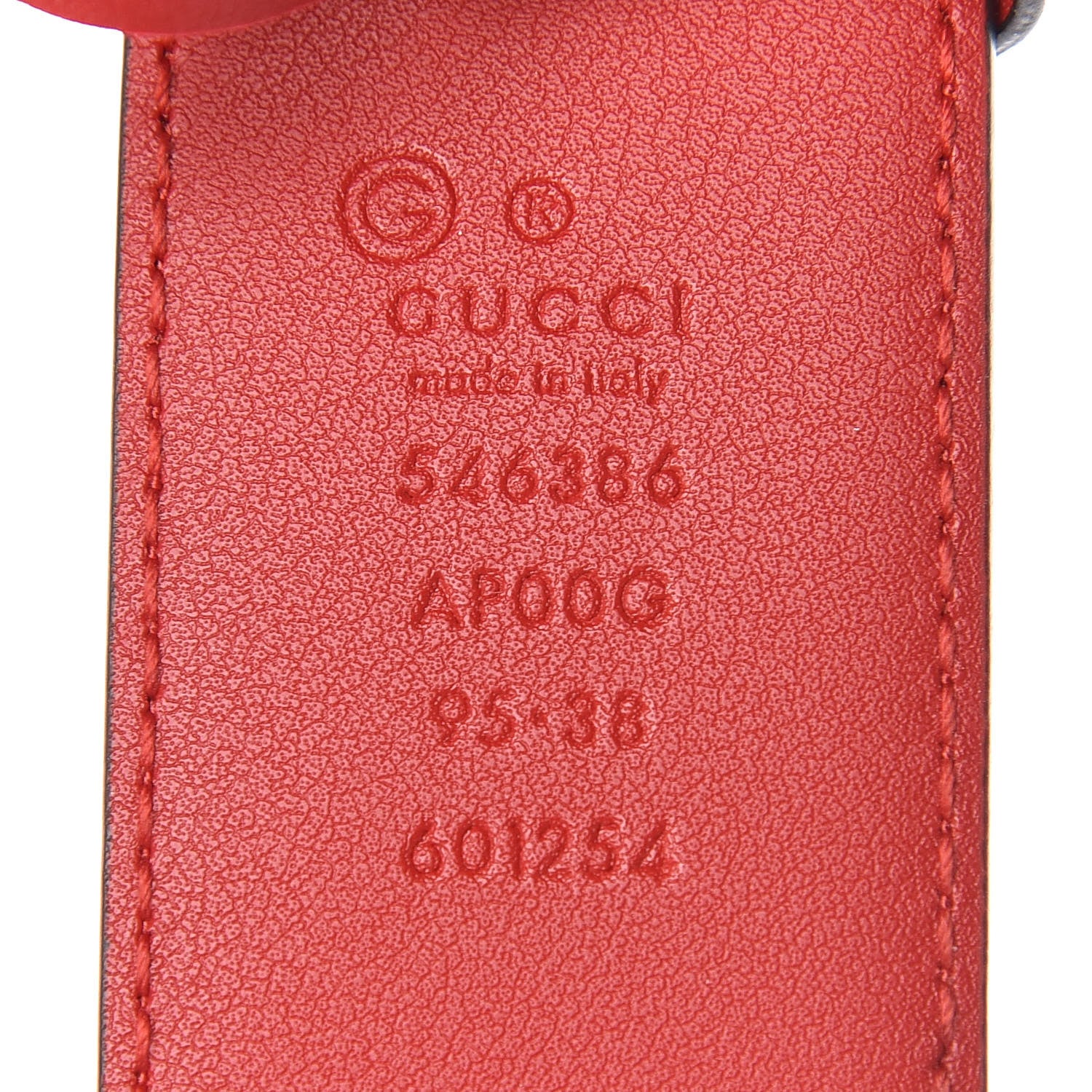 Gucci Moon Calfskin Interlocking G 37mm Belt 95 38 Vibrant Red 4 of 6