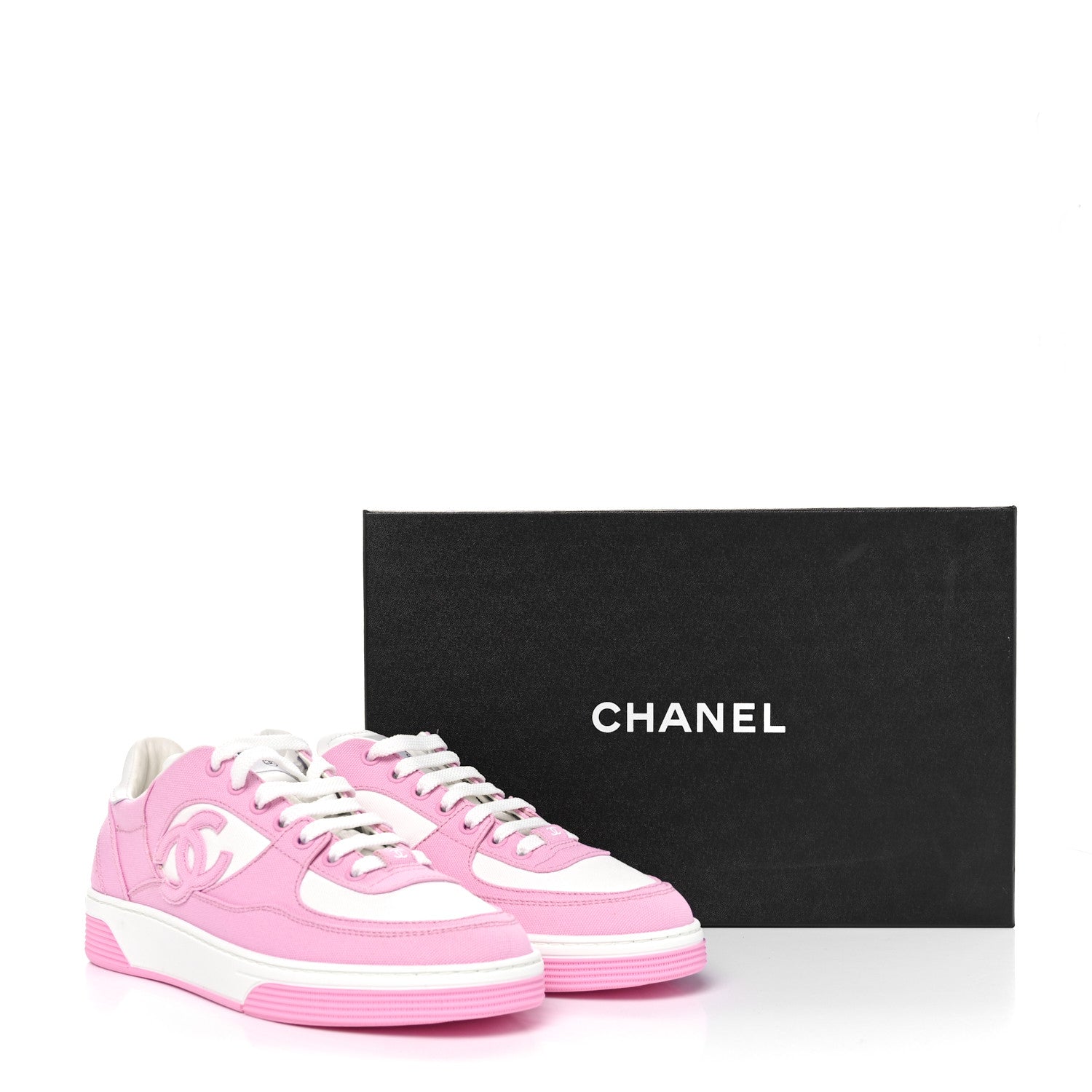 Chanel Cotton Sneakers 39 Pink White 8 of 8