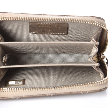 Chanel Metallic Lambskin Stitch Zip Coin Purse Gold 5 of 8