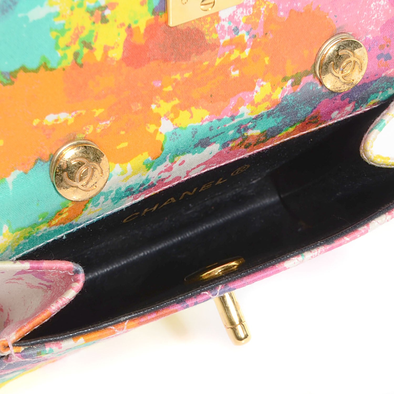 Chanel Satin Printed Watercolor Micro Flap 5 of 8