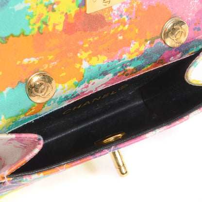 Chanel Satin Printed Watercolor Micro Flap 5 of 8