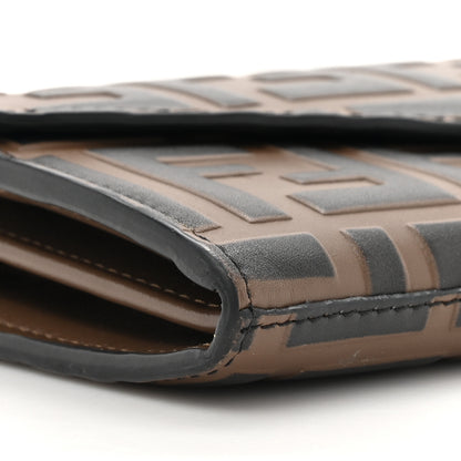 Fendi Vitello Soft F is Fendi Bi-Color FF 1974 Embossed Continental Envelope Wallet On Chain Maya Black 11 of 18