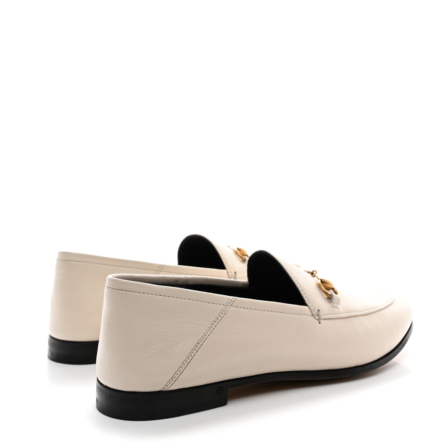 Gucci Lambskin Womens Brixton Horsebit Loafers 37.5 Mystic White 4 of 11