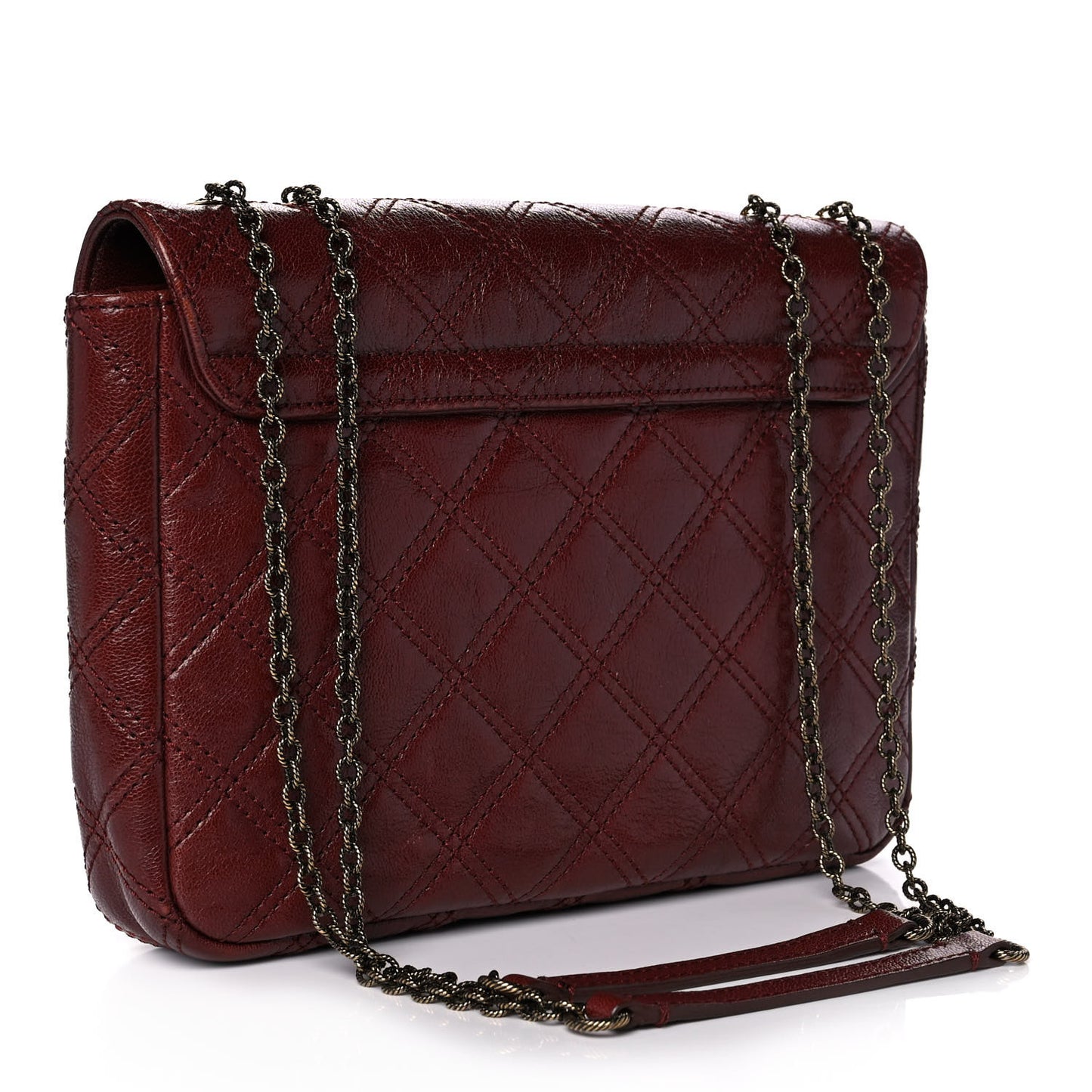 Lacquered Lambskin Baroque The Medium Single Flap Bordeaux