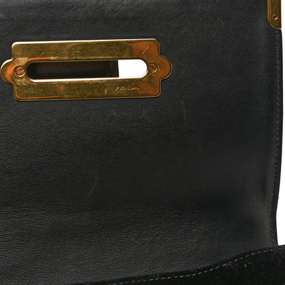 Prada Velvet City Calfskin Cahier Bag Black 12 of 13