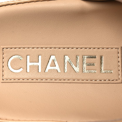 Chanel Lambskin Quilted Velcro Dad Chain CC Slide Sandals 37 Beige 9 of 11