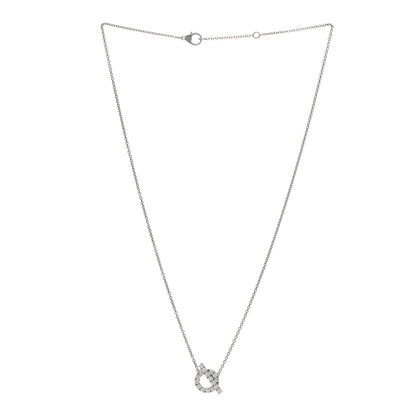 Hermes 18K White Gold Diamond Finesse Pendant Necklace 2 of 3