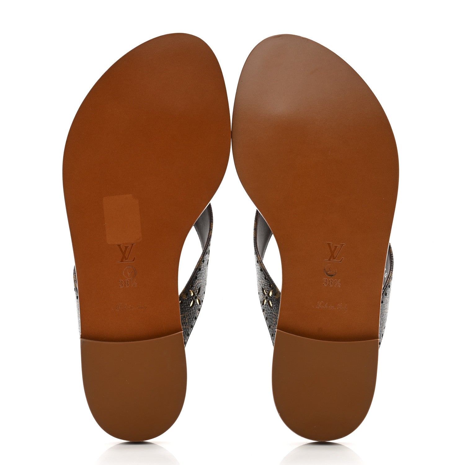 Louis Vuitton Monogram Sunny Flat Thong Sandals 38.5 Brown 5 of 10