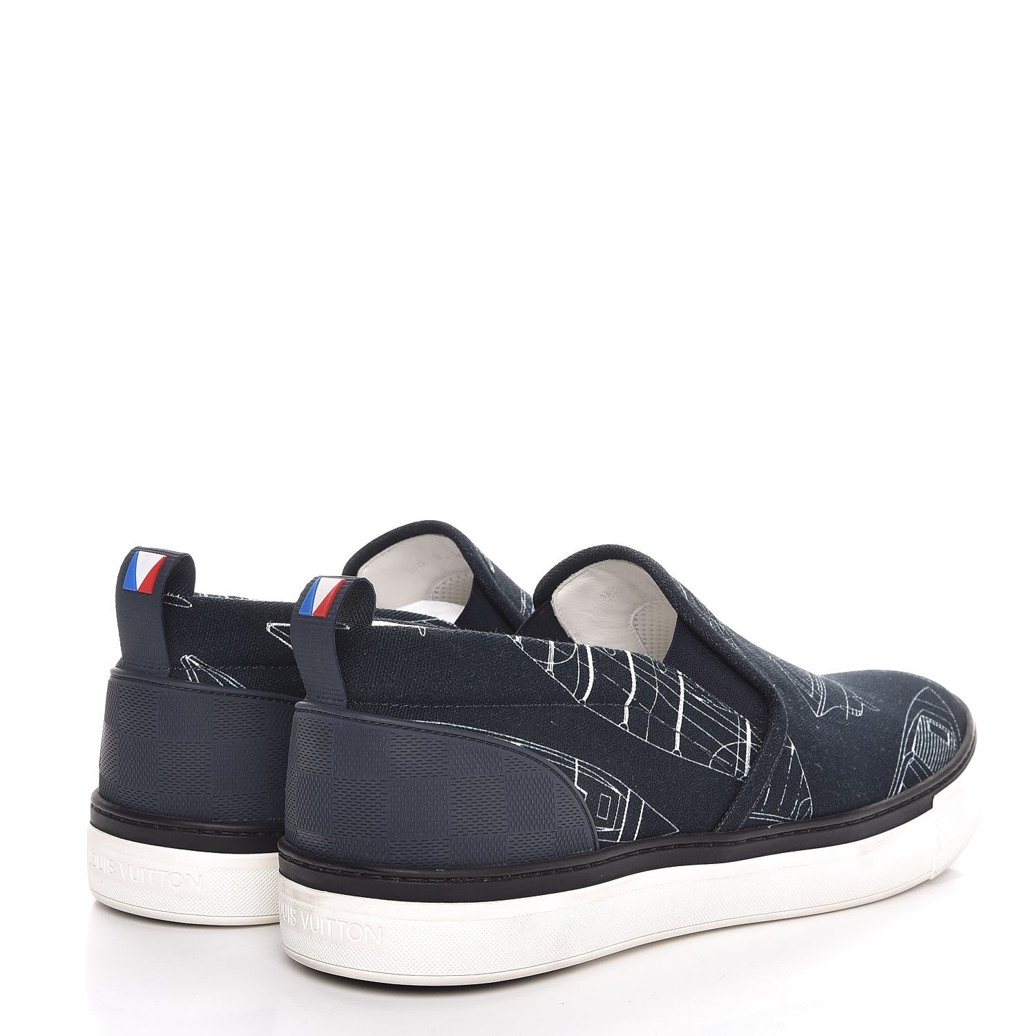 Louis Vuitton Canvas Victory Boats Slip On Sneakers 7 Pacific Blue 4 of 7