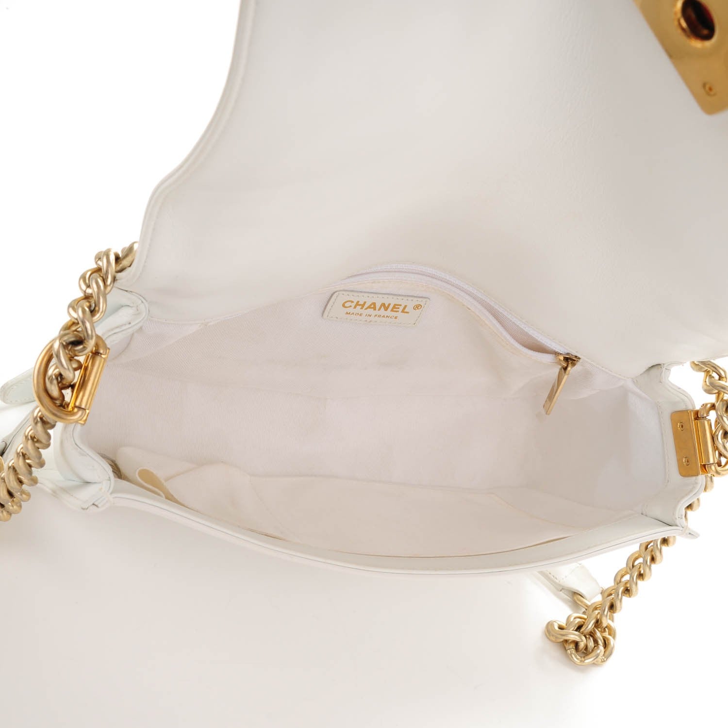 Chanel Sheepskin Braided New Medium Boy Reverso Flap White 5 of 7