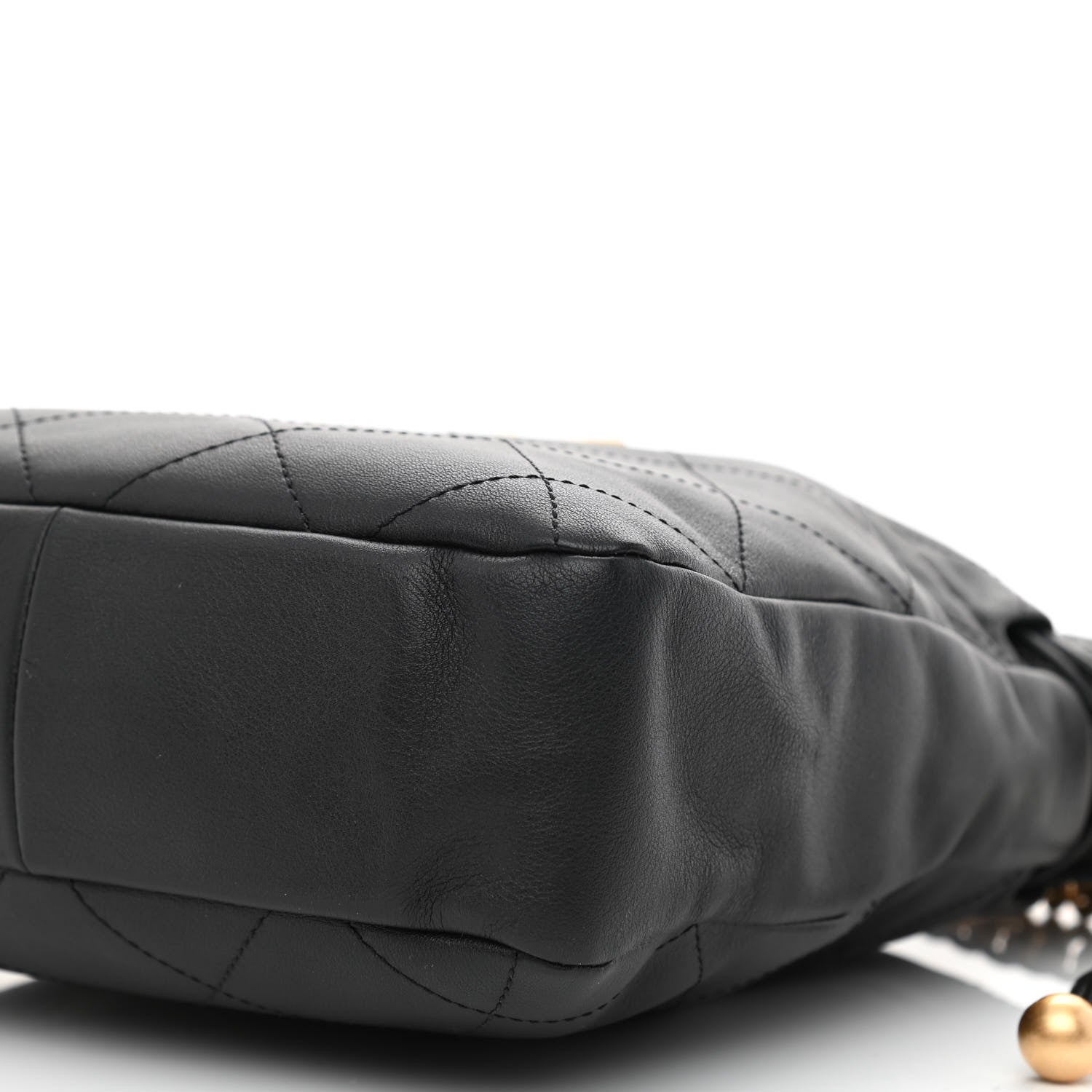 Chanel Calfskin Quilted Drawstring Bucket Bag Black 10 of 10