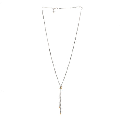 David Yurman Sterling Silver 18K Yellow Gold Petite X Lariat Necklace 3 of 4