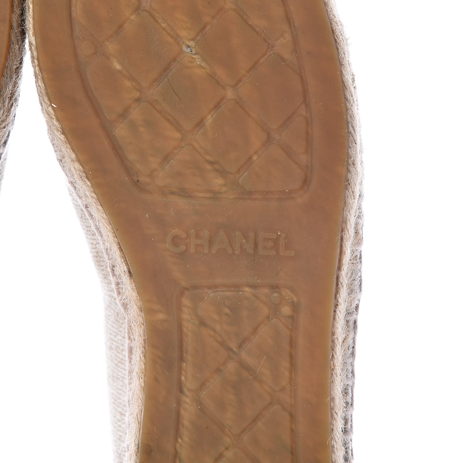 Chanel Toile Sequin CC Espadrilles 38 Beige Black 7 of 10