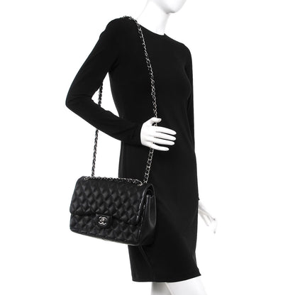 Chanel Lambskin Quilted Jumbo Double Flap Black 3 of 9