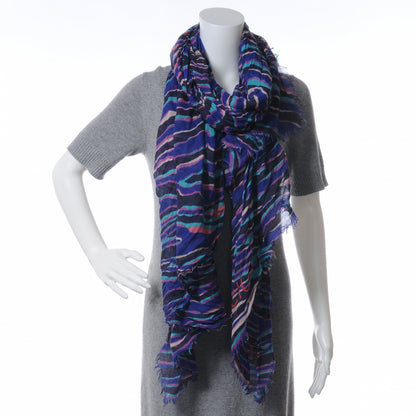 Louis Vuitton Cashmere Silk Zebra Stole Blue Lagon 3 of 5