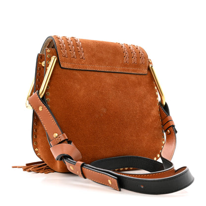 Chloe Suede Calfskin Braided Small Hudson Shoulder Bag Caramel 2 of 13
