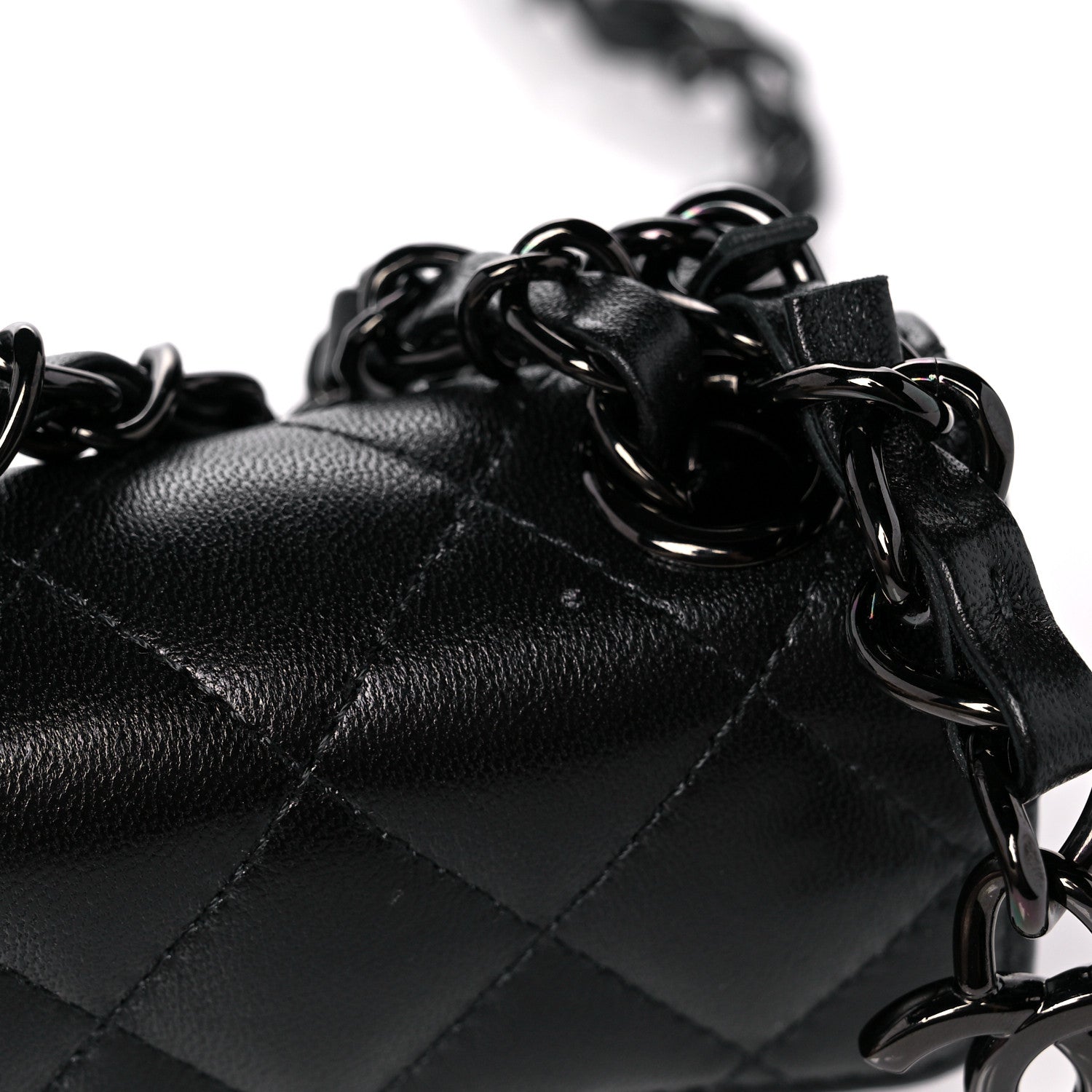 Chanel Lambskin Quilted Mini Chain Belt Bag So Black 6 of 12