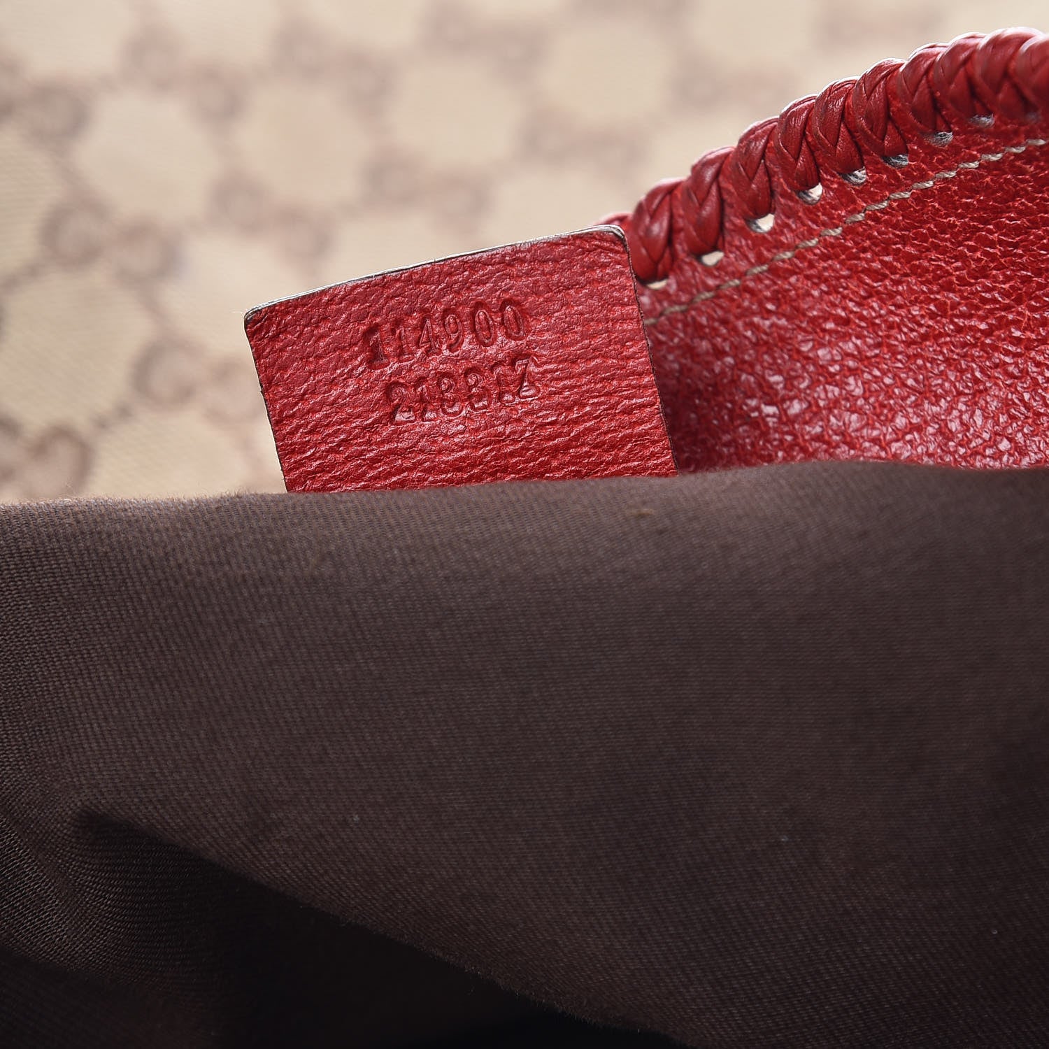 Gucci Monogram Large Horsebit Chain Hobo Red 7 of 10