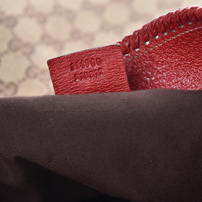 Gucci Monogram Large Horsebit Chain Hobo Red 7 of 10