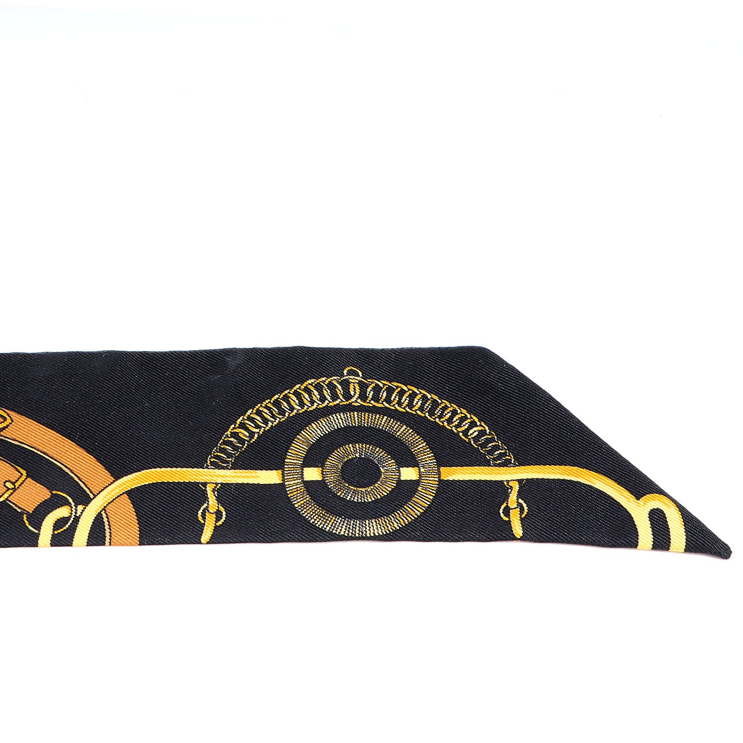 Hermes Silk Eperon D'Or Twilly Black 4 of 5