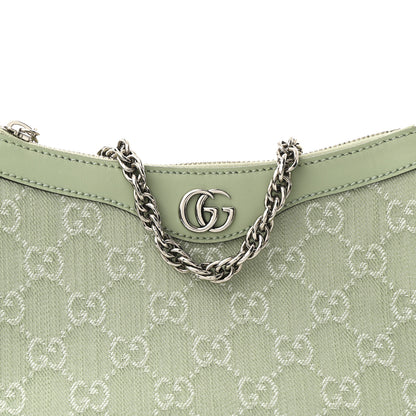 Gucci Denim GG Monogram Calfskin Small Shoulder Bag Pale Green 8 of 9