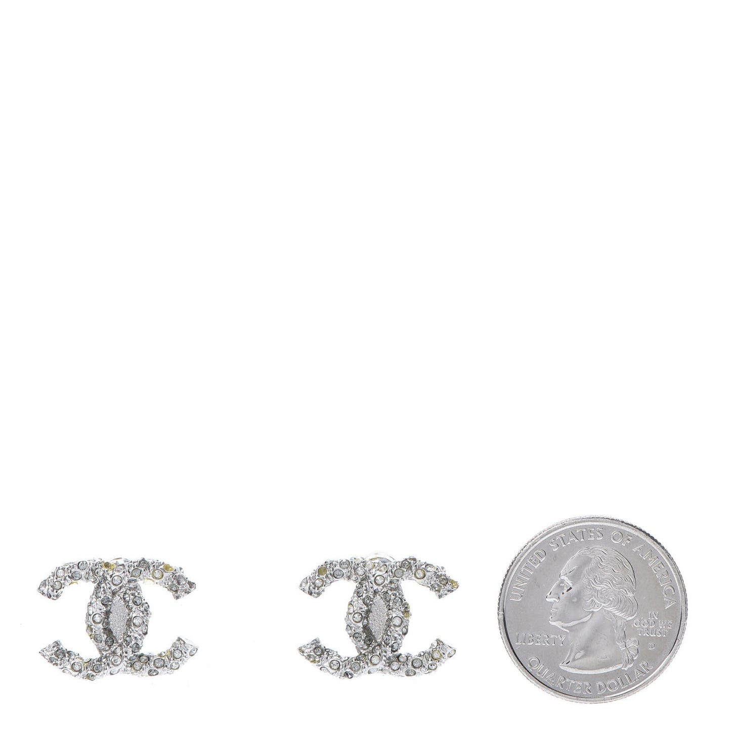 Crystal CC Earrings Silver