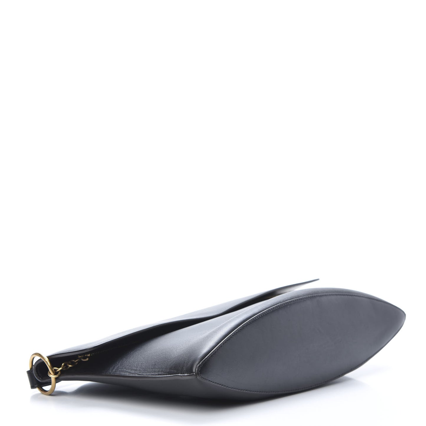 Palmelato Calfskin Curved Evening Clutch Black