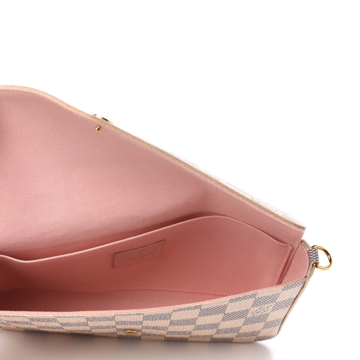 Louis Vuitton Damier Azur Pochette Felicie Chain Wallet Rose Ballerine 7 of 8