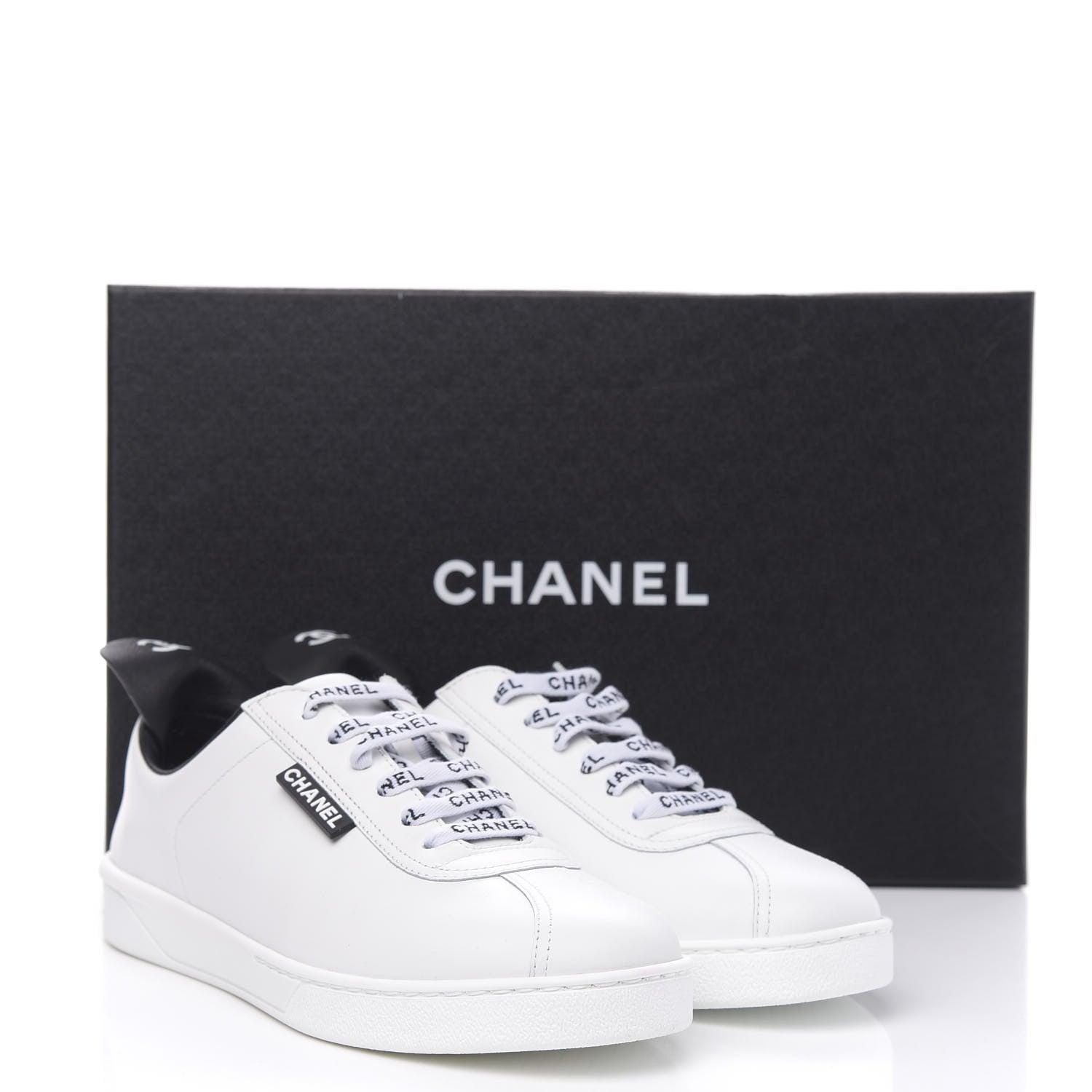 Chanel Calfskin CC Womens Sneakers 38 White 9 of 9