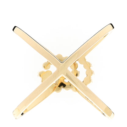 Gucci 18K Yellow Gold Diamond Running G Cross Ring 52 6 3 of 4
