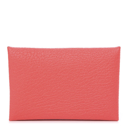 Hermes Chevre Mysore Verso Calvi Card Case Rose Texas Quebracho 1 of 7