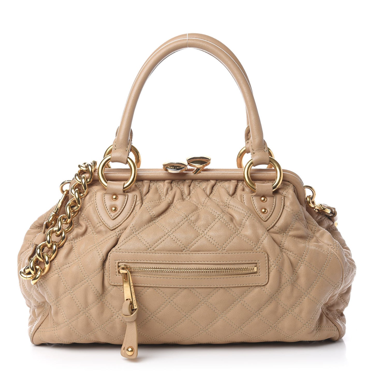 Calfskin Quilted Stam Camel