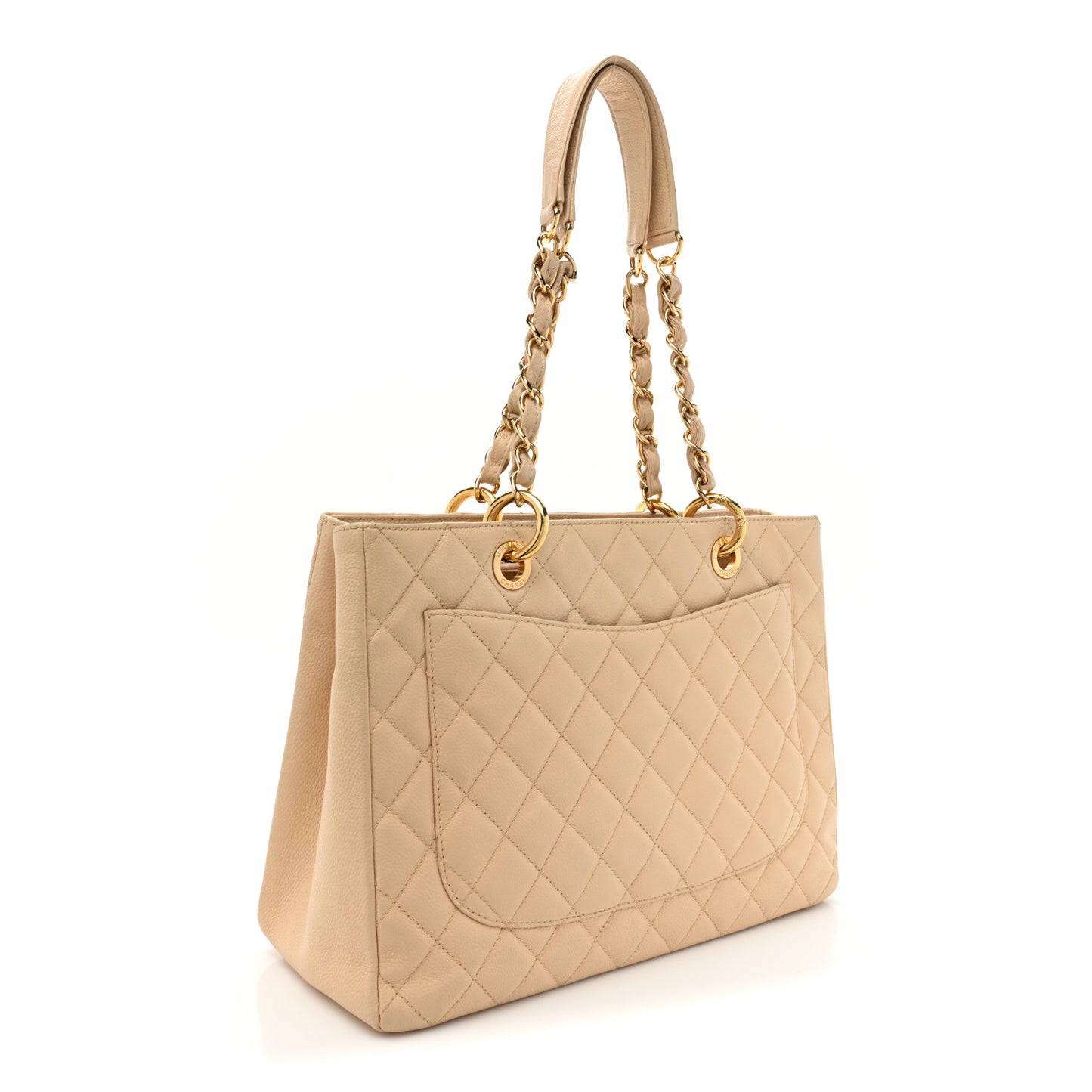 Caviar Quilted Grand Shopping Tote GST Beige Clair