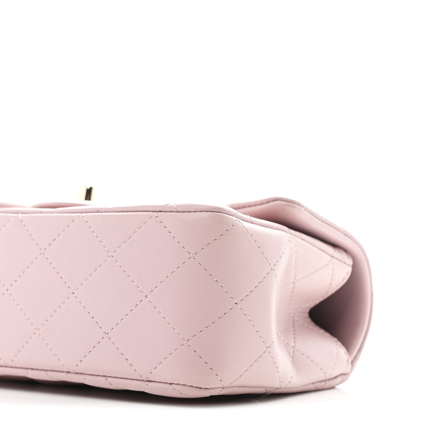 Lambskin Quilted Mini Top Handle Rectangular Flap Light Pink
