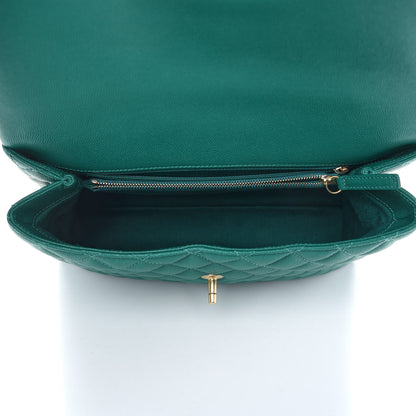 Chanel Caviar Quilted Medium Coco Handle Flap Green 4 of 8